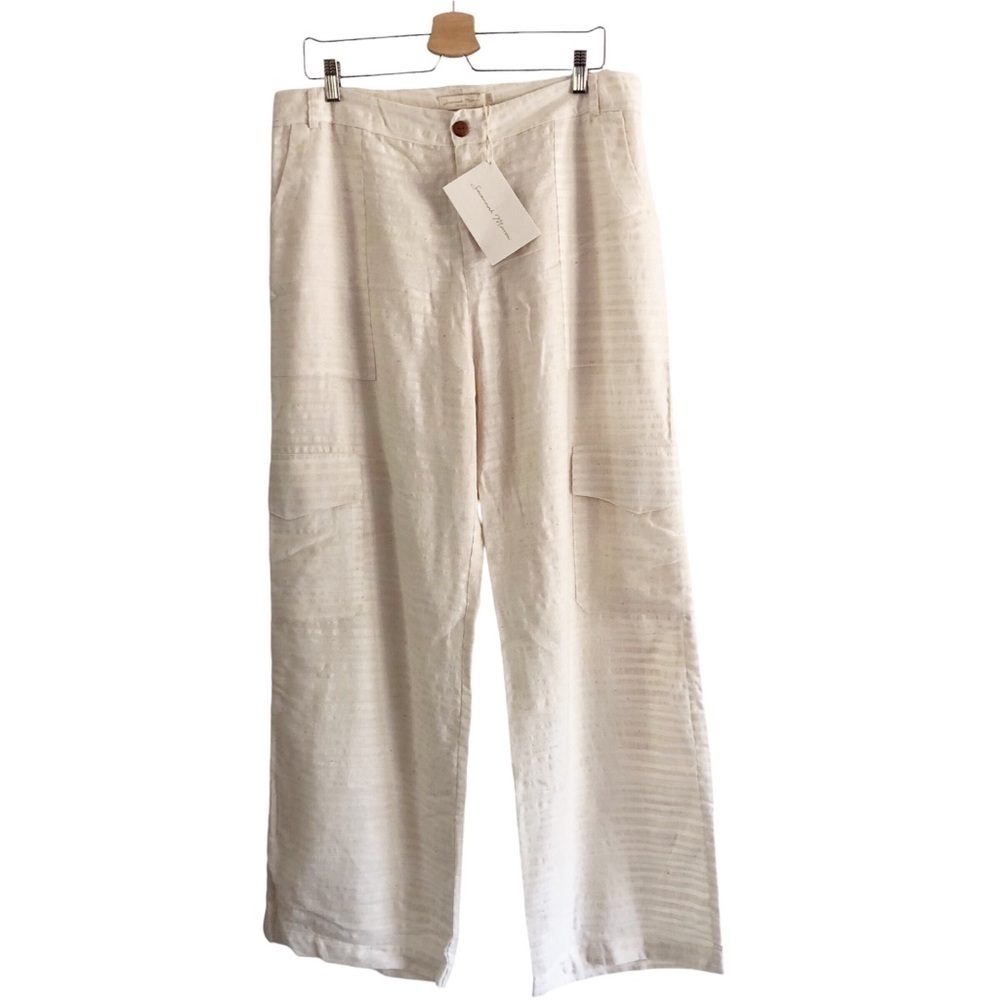 Savannah Morrow The Label Pants Maribel Cream Cargo Organic Cotton Hemp Bamboo — image 4 of 8